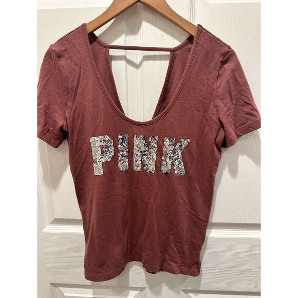 PINK‎ Scoopneck Cut Out Back Shirt Small - Picture 1 of 4